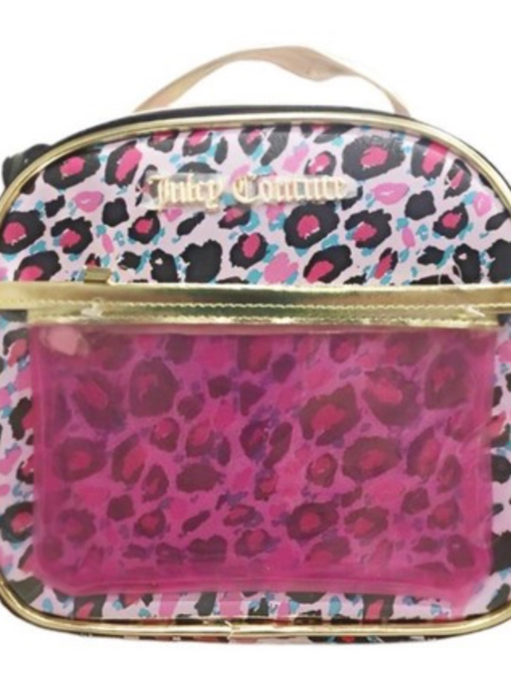 NEW Juicy Couture Leopard Pattern Pu Rounded Case Organizer